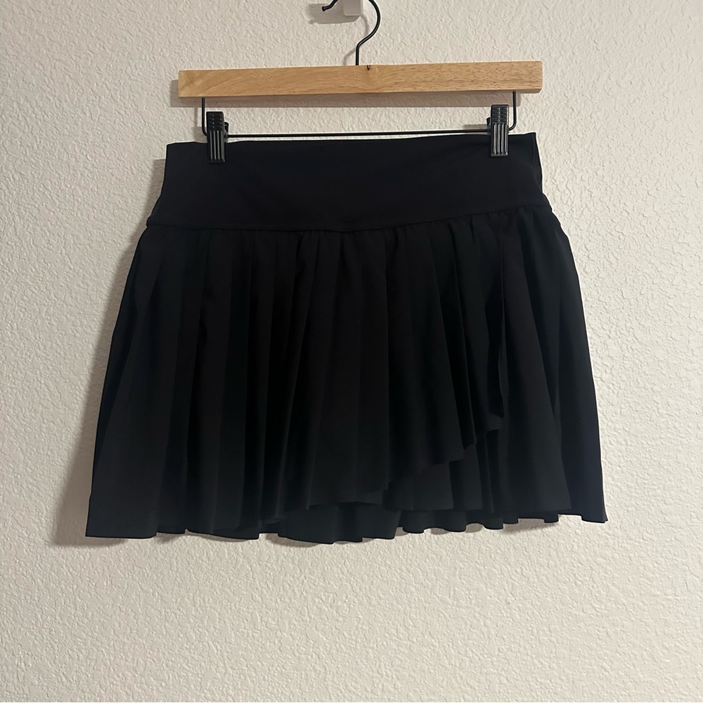 Offline By Aerie‎ Tiebreaker Pleated Mini Skort Women Large Black Athleisure
